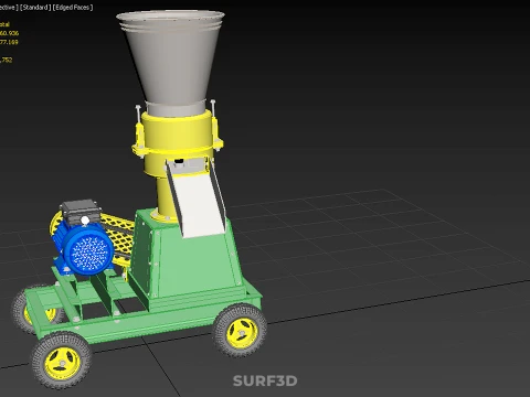 MOBILE ELECTRIC PELLET PRESS MILL MAKER PELLETIZER MACHINE FARM 3D Model