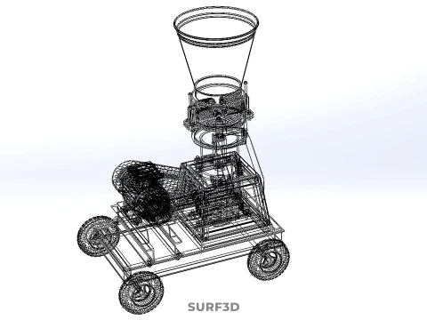 MOBILE ELECTRIC PELLET PRESS MILL MAKER PELLETIZER MACHINE FARM 3D Model