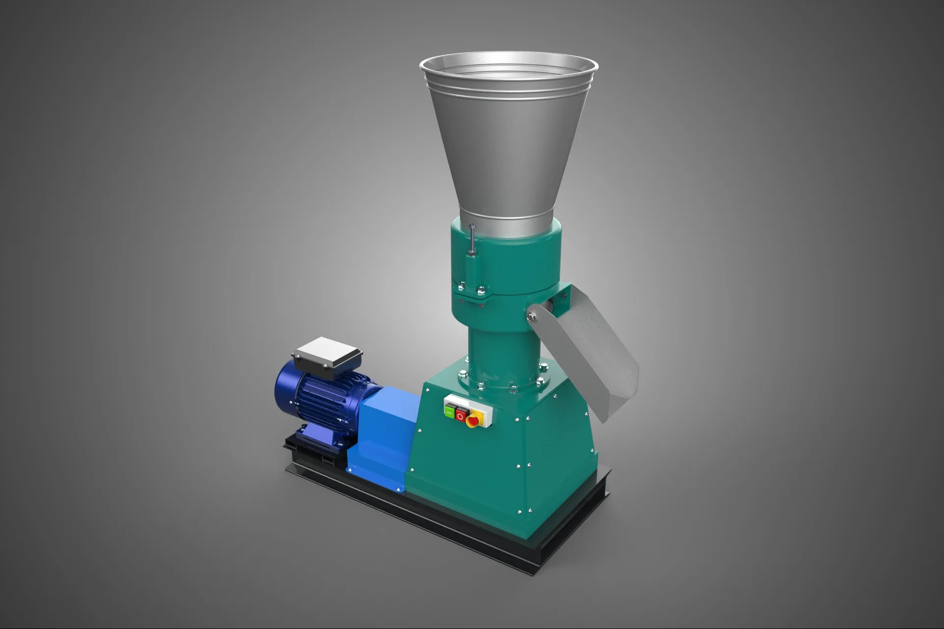 PELLET PRESS MILL MAKING EXTRUDER MACHINE ELECTRIC MOTOR POWERED 3D Model .c4d .max .obj .3ds .fbx .stl .blend 