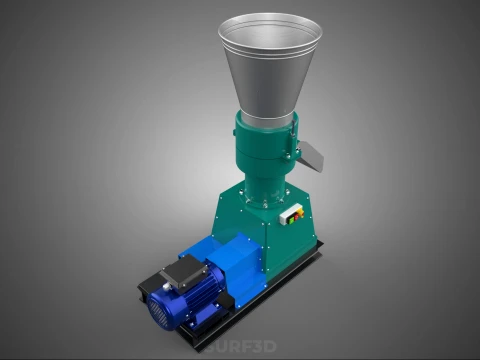 PELLET PRESS MILL MAKING EXTRUDER MACHINE ELECTRIC MOTOR POWERED 3D Model