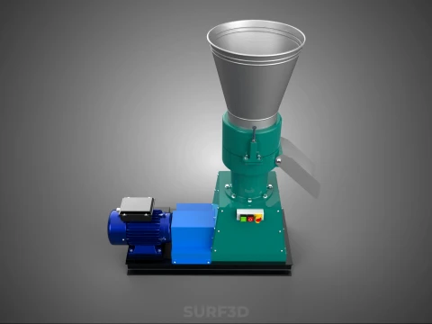 PELLET PRESS MILL MAKING EXTRUDER MACHINE ELECTRIC MOTOR POWERED 3D Model