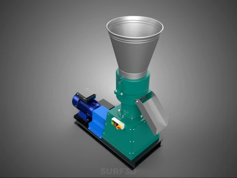 PELLET PRESS MILL MAKING EXTRUDER MACHINE ELECTRIC MOTOR POWERED 3D Model