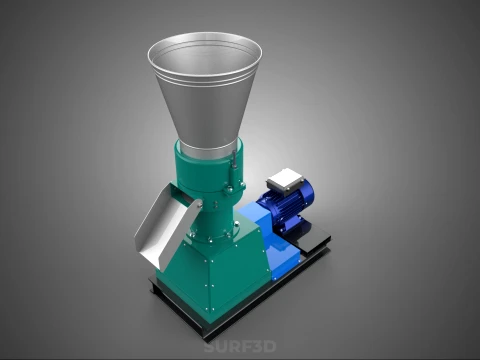 PELLET PRESS MILL MAKING EXTRUDER MACHINE ELECTRIC MOTOR POWERED 3D Model