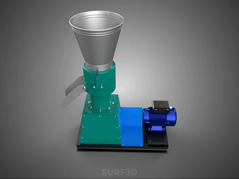 PELLET PRESS MILL MAKING EXTRUDER MACHINE ELECTRIC MOTOR POWERED 3D Model
