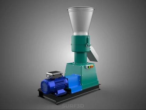 PELLET PRESS MILL MAKING EXTRUDER MACHINE ELECTRIC MOTOR POWERED 3D Model