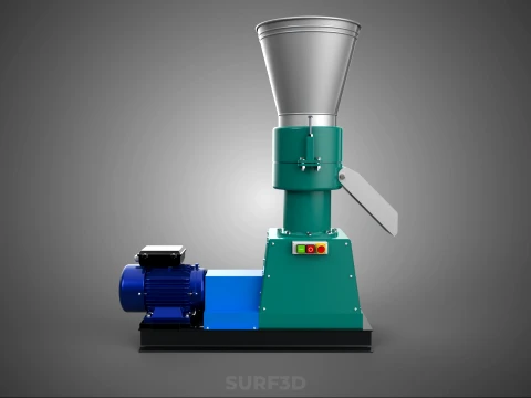 PELLET PRESS MILL MAKING EXTRUDER MACHINE ELECTRIC MOTOR POWERED 3D Model