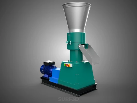 PELLET PRESS MILL MAKING EXTRUDER MACHINE ELECTRIC MOTOR POWERED 3D Model