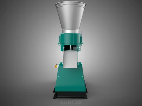 PELLET PRESS MILL MAKING EXTRUDER MACHINE ELECTRIC MOTOR POWERED 3D Model