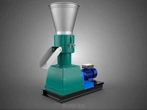 PELLET PRESS MILL MAKING EXTRUDER MACHINE ELECTRIC MOTOR POWERED 3D Model