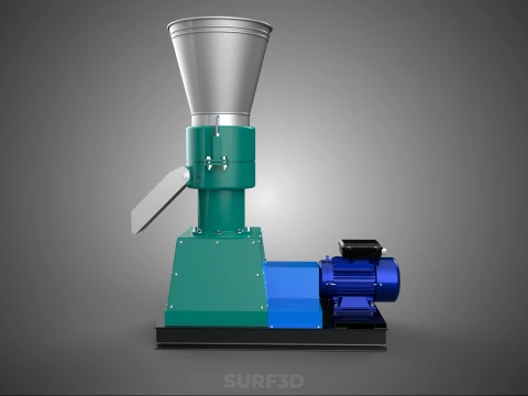 PELLET PRESS MILL MAKING EXTRUDER MACHINE ELECTRIC MOTOR POWERED 3D Model
