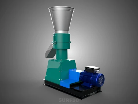 PELLET PRESS MILL MAKING EXTRUDER MACHINE ELECTRIC MOTOR POWERED 3D Model