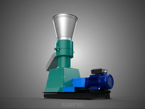 PELLET PRESS MILL MAKING EXTRUDER MACHINE ELECTRIC MOTOR POWERED 3D Model