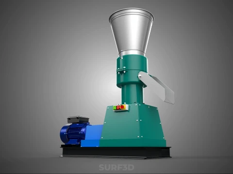 PELLET PRESS MILL MAKING EXTRUDER MACHINE ELECTRIC MOTOR POWERED 3D Model