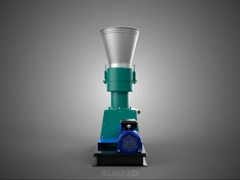 PELLET PRESS MILL MAKING EXTRUDER MACHINE ELECTRIC MOTOR POWERED 3D Model