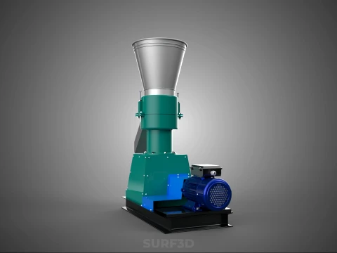 PELLET PRESS MILL MAKING EXTRUDER MACHINE ELECTRIC MOTOR POWERED 3D Model