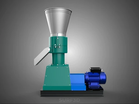 PELLET PRESS MILL MAKING EXTRUDER MACHINE ELECTRIC MOTOR POWERED 3D Model