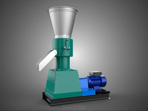 PELLET PRESS MILL MAKING EXTRUDER MACHINE ELECTRIC MOTOR POWERED 3D Model