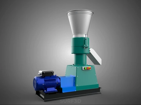 PELLET PRESS MILL MAKING EXTRUDER MACHINE ELECTRIC MOTOR POWERED 3D Model