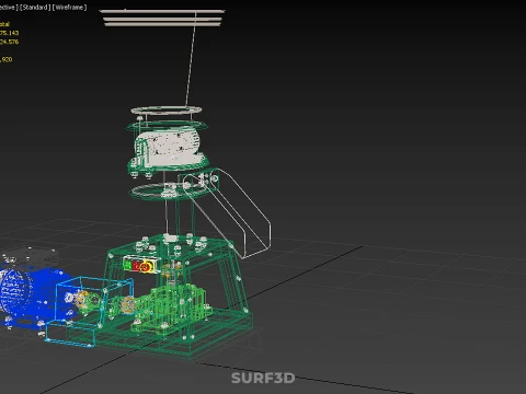 PELLET PRESS MILL MAKING EXTRUDER MACHINE ELECTRIC MOTOR POWERED 3D Model