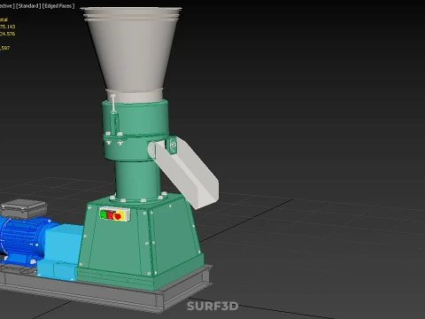 PELLET PRESS MILL MAKING EXTRUDER MACHINE ELECTRIC MOTOR POWERED 3D Model
