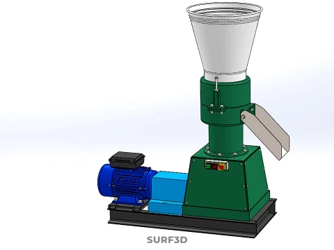 PELLET PRESS MILL MAKING EXTRUDER MACHINE ELECTRIC MOTOR POWERED 3D Model