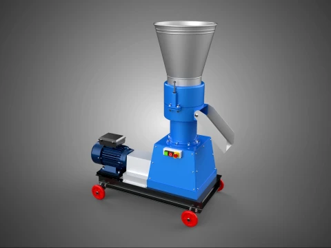 MOBİL PELET PRES DEĞİRMENİ EKSTR&Uuml;ZYON MAKİNASI ELEKTRİK MOTORLU 3D Model
