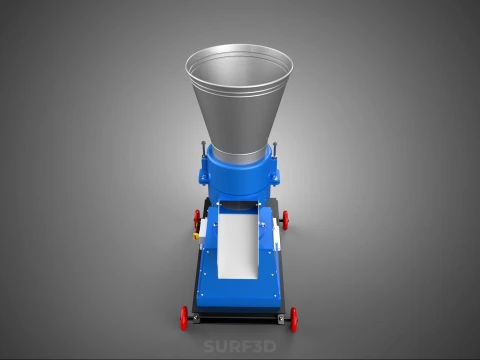 MOBILE PELLET PRESS MILL MAKING EXTRUSION MACHINE ELECTRIC MOTOR 3D Model