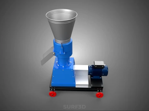 MOBILE PELLET PRESS MILL MAKING EXTRUSION MACHINE ELECTRIC MOTOR 3D Model