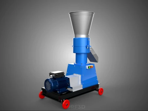 MOBILE PELLET PRESS MILL MAKING EXTRUSION MACHINE ELECTRIC MOTOR 3D Model