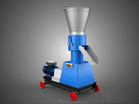 MOBILE PELLET PRESS MILL MAKING EXTRUSION MACHINE ELECTRIC MOTOR 3D Model