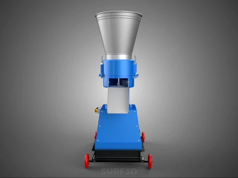 MOBILE PELLET PRESS MILL MAKING EXTRUSION MACHINE ELECTRIC MOTOR 3D Model