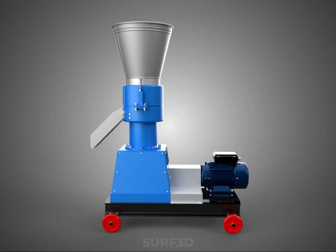 MOBILE PELLET PRESS MILL MAKING EXTRUSION MACHINE ELECTRIC MOTOR 3D Model