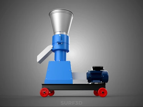MOBILE PELLET PRESS MILL MAKING EXTRUSION MACHINE ELECTRIC MOTOR 3D Model