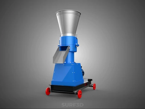 MOBILE PELLET PRESS MILL MAKING EXTRUSION MACHINE ELECTRIC MOTOR 3D Model
