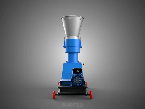 MOBILE PELLET PRESS MILL MAKING EXTRUSION MACHINE ELECTRIC MOTOR 3D Model