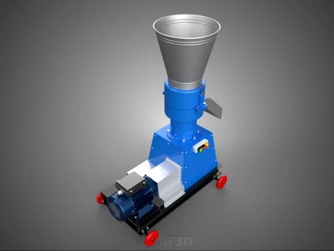 MOBILE PELLET PRESS MILL MAKING EXTRUSION MACHINE ELECTRIC MOTOR 3D Model