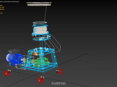 MOBILE PELLET PRESS MILL MAKING EXTRUSION MACHINE ELECTRIC MOTOR 3D Model