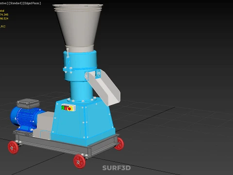 MOBILE PELLET PRESS MILL MAKING EXTRUSION MACHINE ELECTRIC MOTOR 3D Model