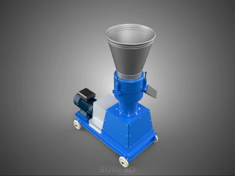 MOBILE PELLET MAKER PRESS MILL PELLETIZER MACHINE ELECTRIC MOTOR 3D Model