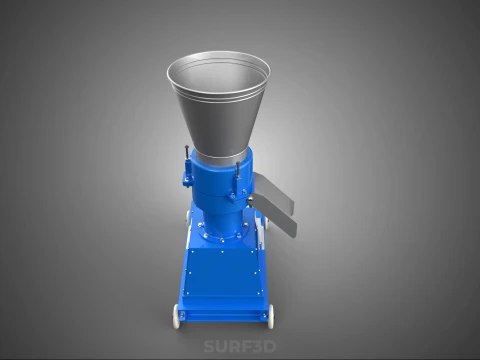 MOBILE PELLET MAKER PRESS MILL PELLETIZER MACHINE ELECTRIC MOTOR 3D Model