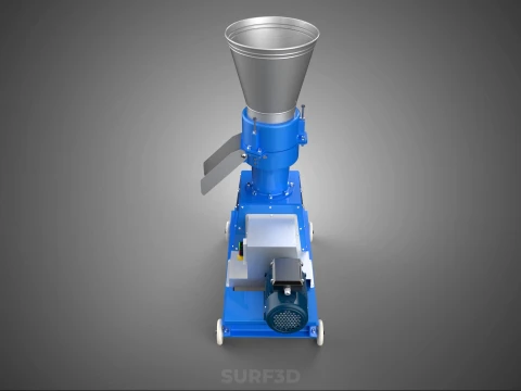 MOBILE PELLET MAKER PRESS MILL PELLETIZER MACHINE ELECTRIC MOTOR 3D Model