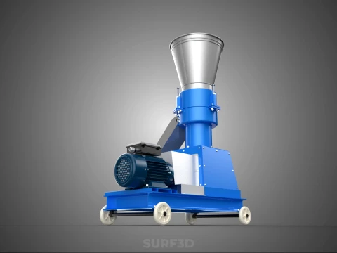 MOBILE PELLET MAKER PRESS MILL PELLETIZER MACHINE ELECTRIC MOTOR 3D Model