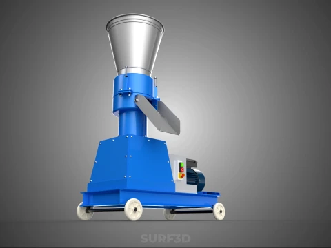 MOBILE PELLET MAKER PRESS MILL PELLETIZER MACHINE ELECTRIC MOTOR 3D Model