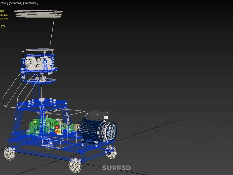 MOBILE PELLET MAKER PRESS MILL PELLETIZER MACHINE ELECTRIC MOTOR 3D Model