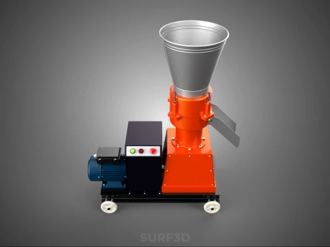 AUTOMATIC ELECTRIC MOBILE PELLET PRESS MILL MAKER MAKING MACHINE 3D Model