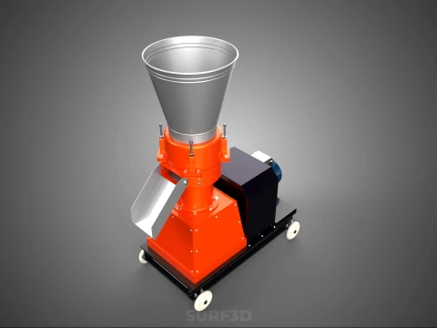 AUTOMATIC ELECTRIC MOBILE PELLET PRESS MILL MAKER MAKING MACHINE 3D Model