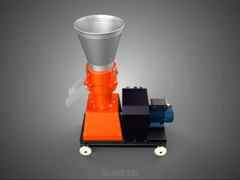AUTOMATIC ELECTRIC MOBILE PELLET PRESS MILL MAKER MAKING MACHINE 3D Model