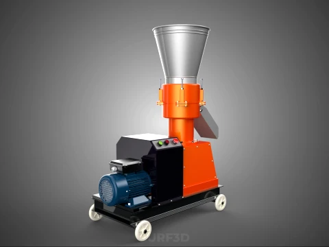 AUTOMATIC ELECTRIC MOBILE PELLET PRESS MILL MAKER MAKING MACHINE 3D Model