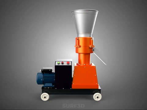 AUTOMATIC ELECTRIC MOBILE PELLET PRESS MILL MAKER MAKING MACHINE 3D Model