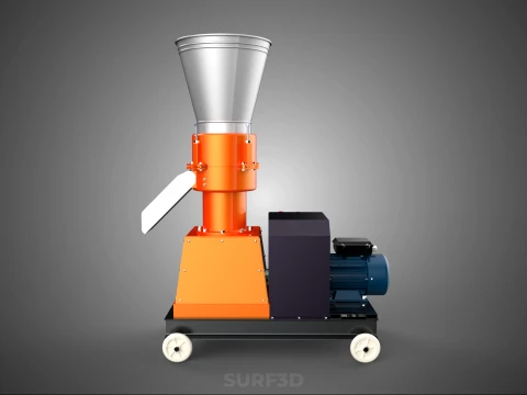 AUTOMATIC ELECTRIC MOBILE PELLET PRESS MILL MAKER MAKING MACHINE 3D Model